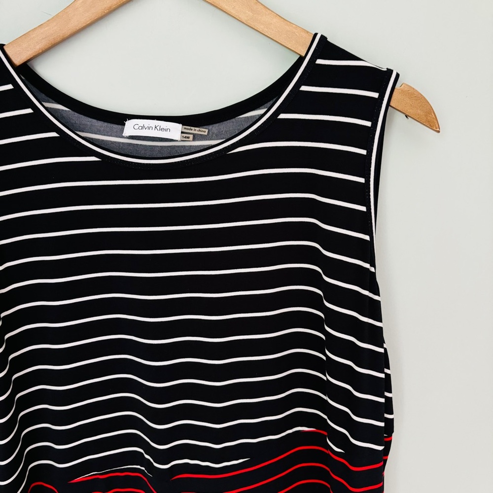 Calvin Klein Striped Colorblock Sheath Dress Size 14W
